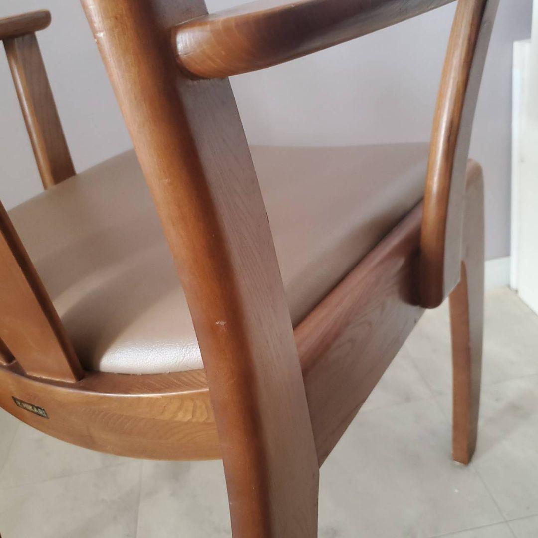 光製作所 HIKARI ダイニングチェア 椅子 レトロ木製アームチェア モダン