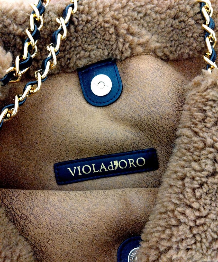 美品ヴィオラドーロ　ELMO ボアバッグ