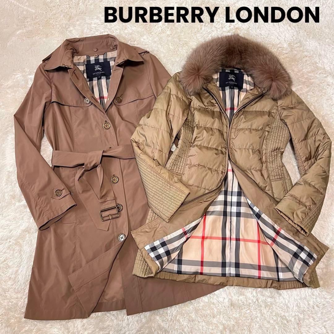 美品 バーバリーロンドン 5way トレンチコート ダウンライナー ファー付き