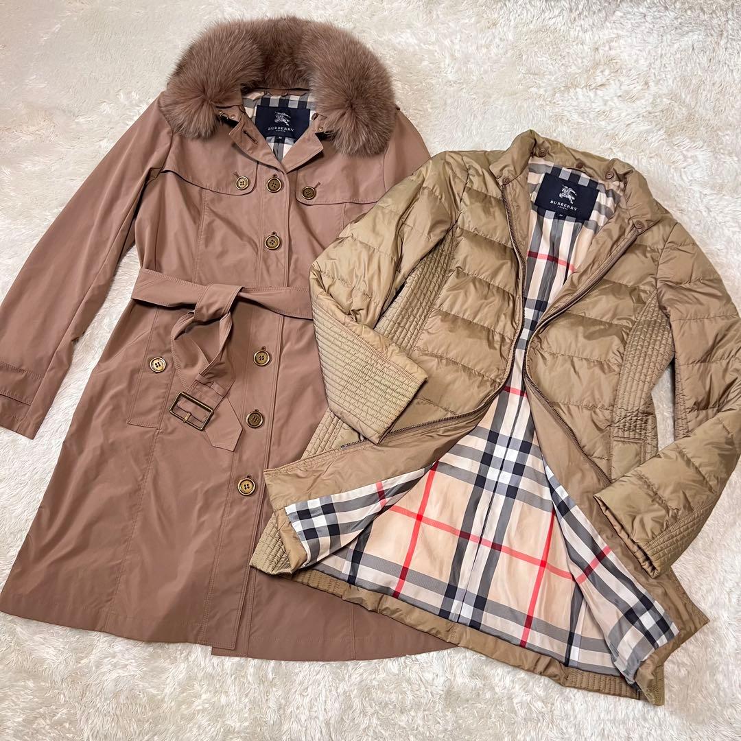 美品 バーバリーロンドン 5way トレンチコート ダウンライナー ファー付き