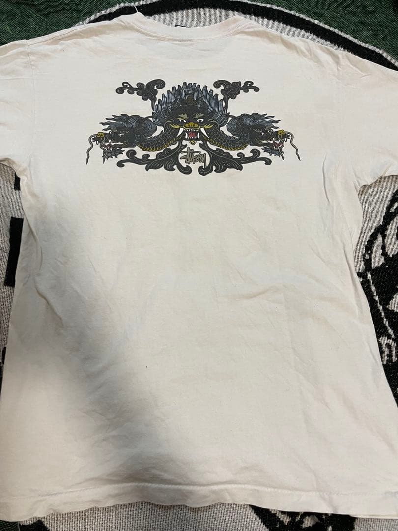 【90s】 old stussy 紺タグ　ドラゴンプリント