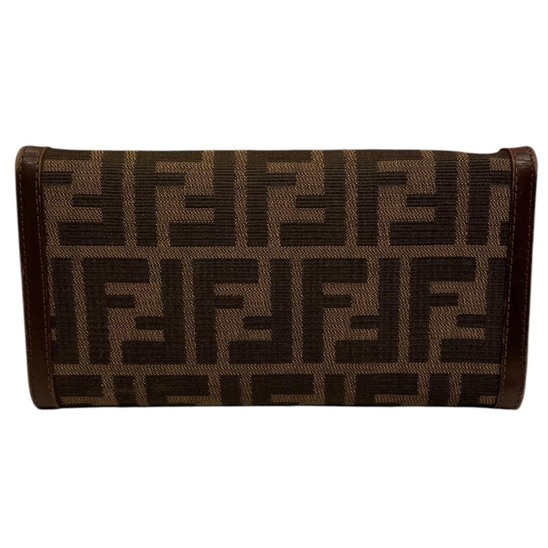 【極美品】 FENDI フェンディ ズッカ FF 長財布 キャンバス レザー