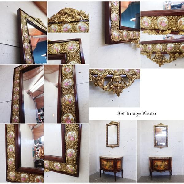 展示品■スペイン製■40万■最高級■ウォールミラー/壁掛■カメオ■真鍮■ロココ■