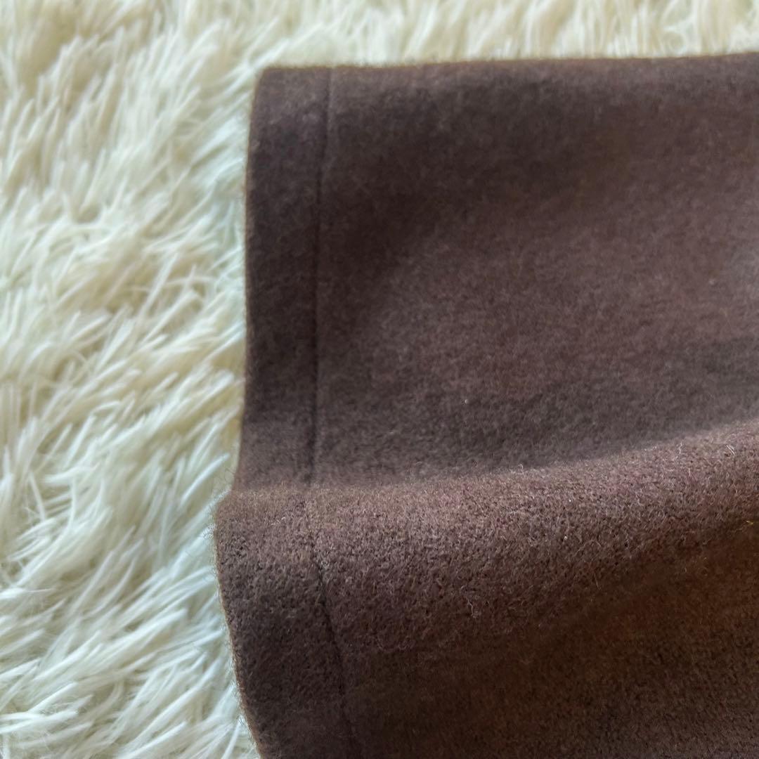 美品　ルチアーノソプラーニ リアルファーメルトンケープコート ブラウン　秋冬