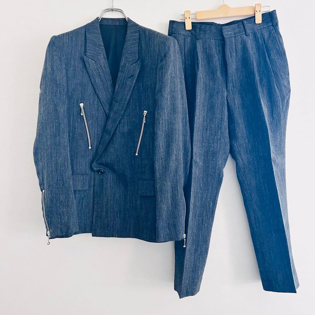 【美品】ジョンローレンスサリバン ジップ ダブル セットアップ スーツ