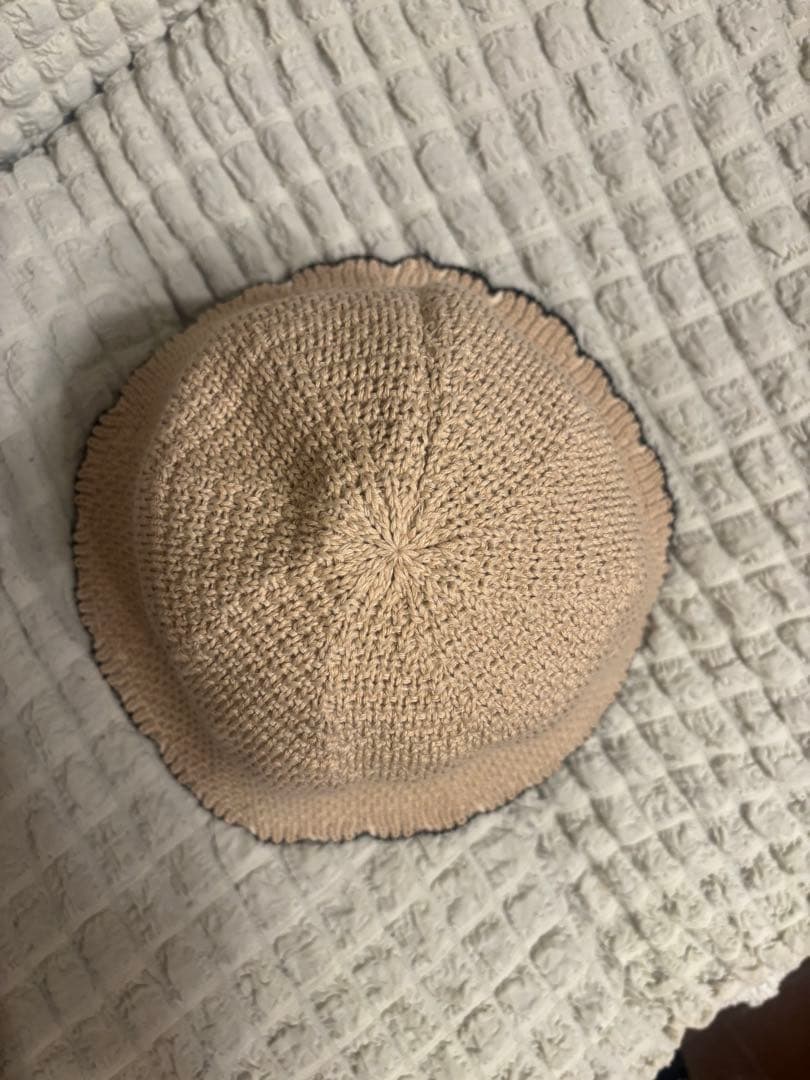 美品　FURFUR ロゴ刺繍ハット ベージュ　バケットハットチューリップハット