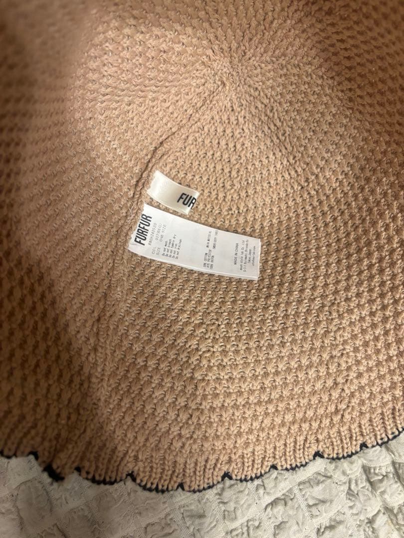 美品　FURFUR ロゴ刺繍ハット ベージュ　バケットハットチューリップハット