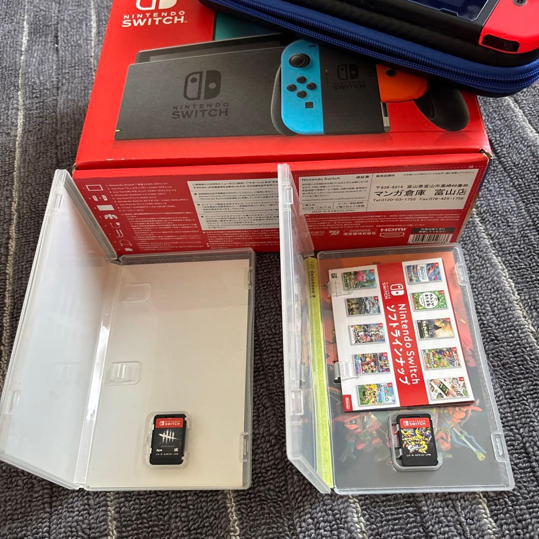 Nintendo Switch 本体 ネオンブルー/レッド スプラ3 DBD付き