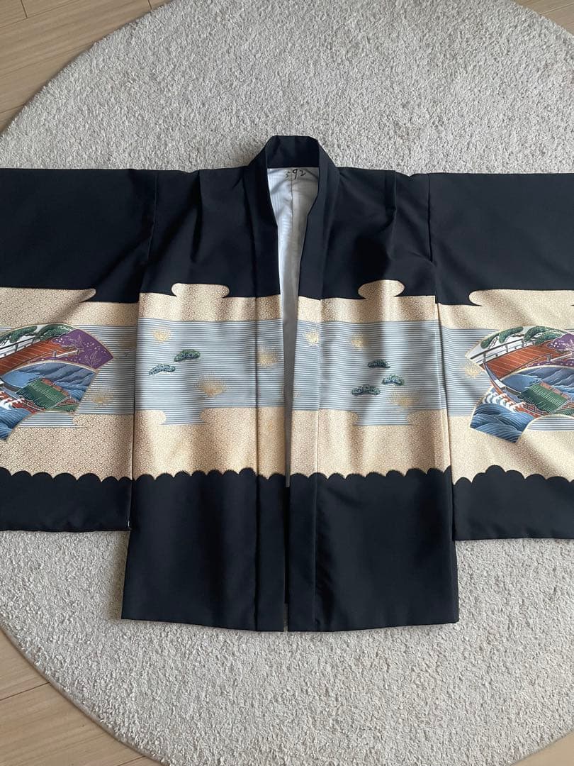 七五三　袴　男の子　5歳　フルセット　黒地に金色模様