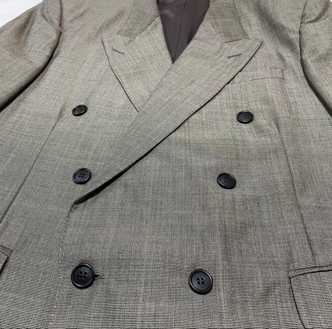 美品イブサンローランダブルブレスト グレー チェック柄 スーツ