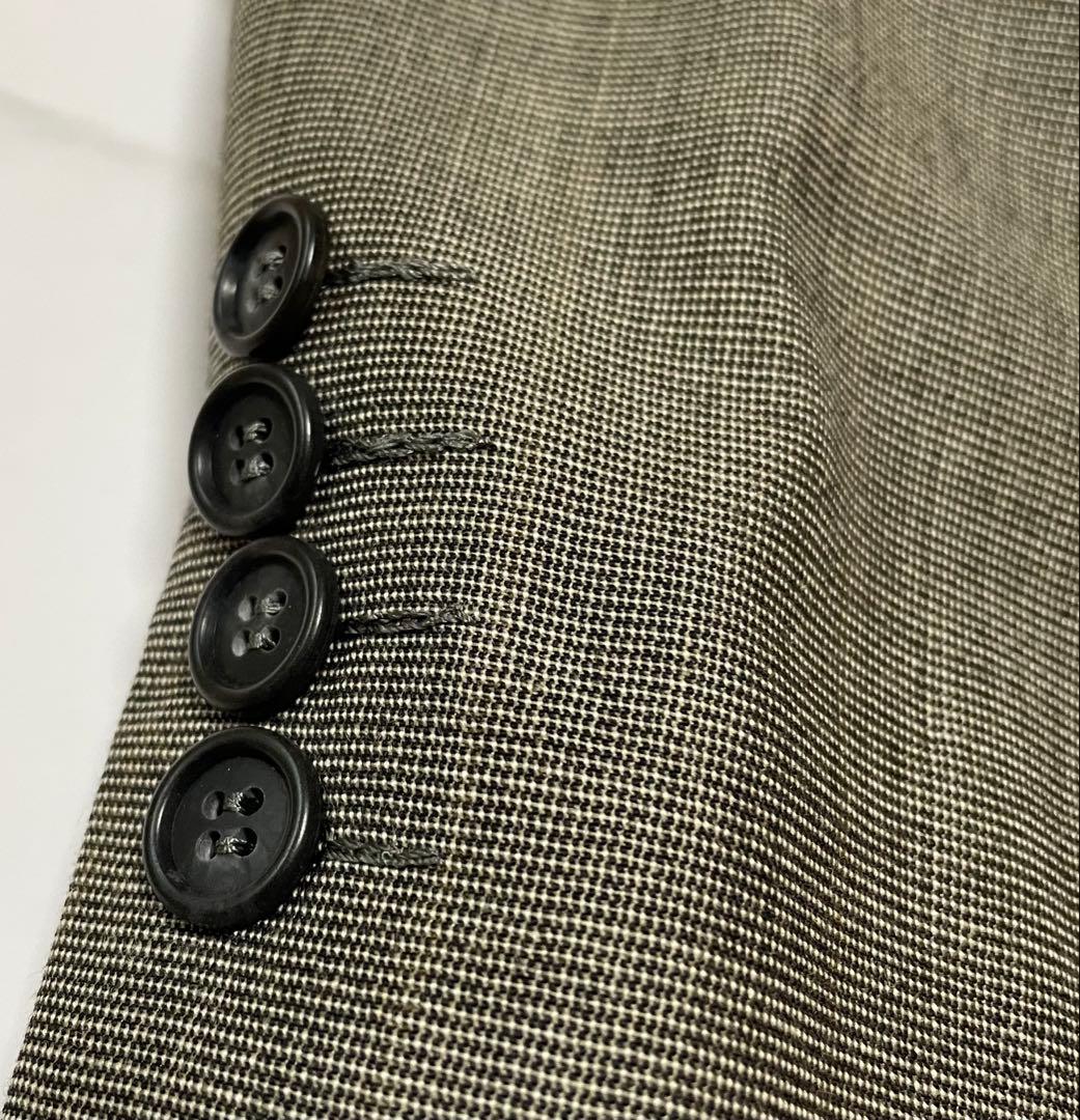 美品イブサンローランダブルブレスト グレー チェック柄 スーツ