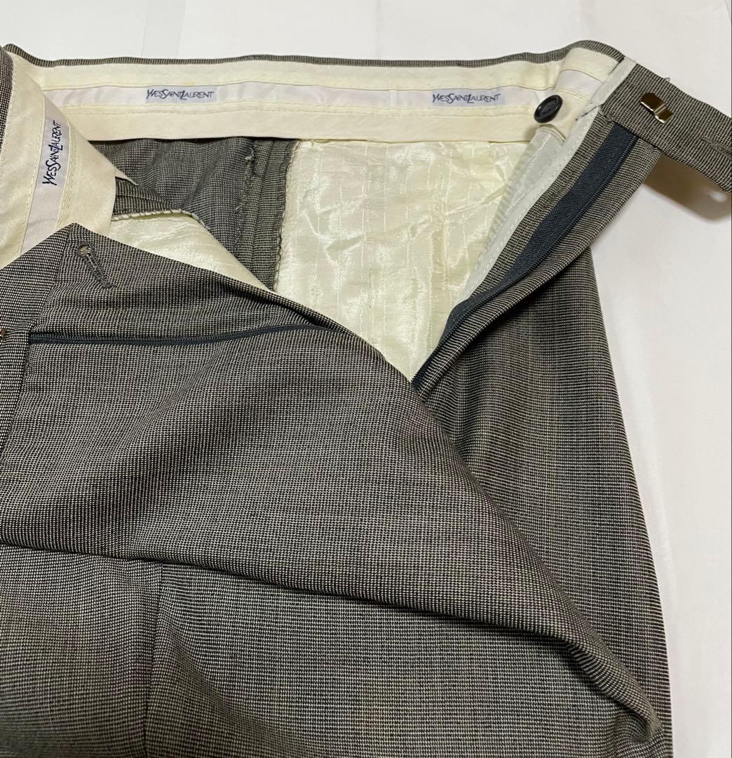 美品イブサンローランダブルブレスト グレー チェック柄 スーツ