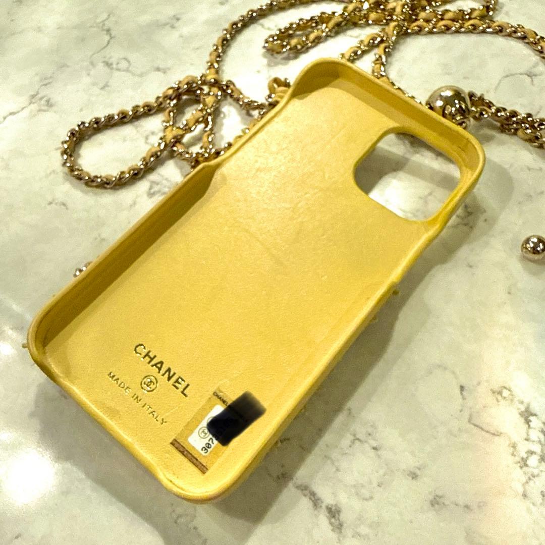 CHANEL ツイードiPhoneケース イエロー