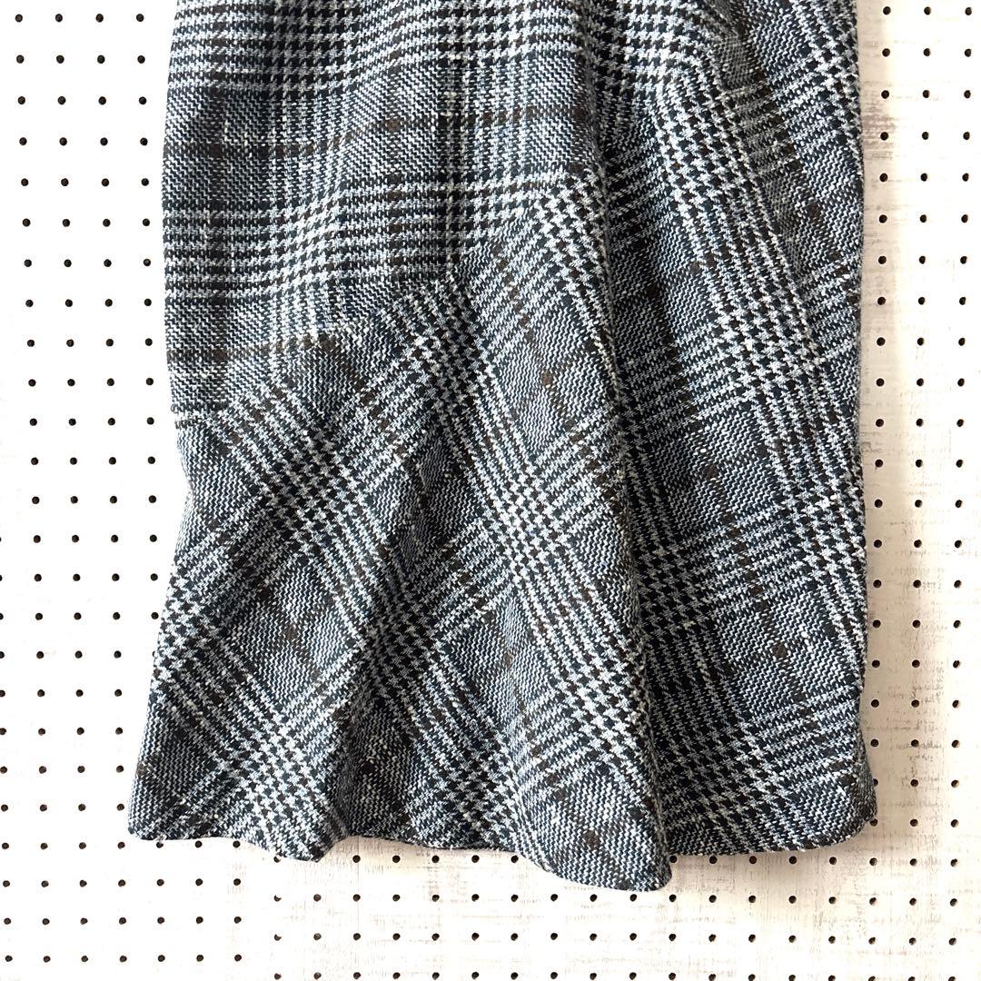 キートン ロングワンピース カシミヤシルクブレンド グレンチェック イタリア製