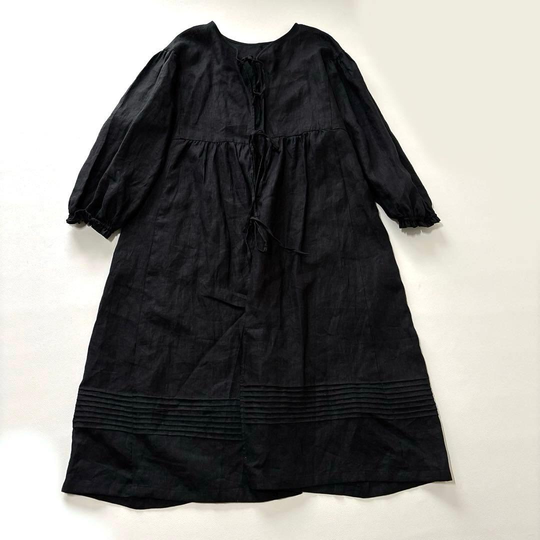 【試着のみ】DEAN＆DELUCA×BEAMS COUTURE　割烹着ドレス　黒