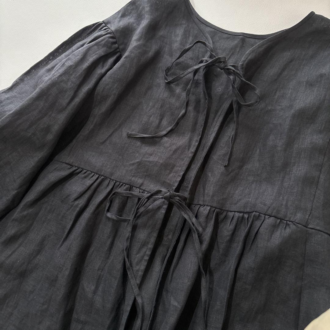 【試着のみ】DEAN＆DELUCA×BEAMS COUTURE　割烹着ドレス　黒