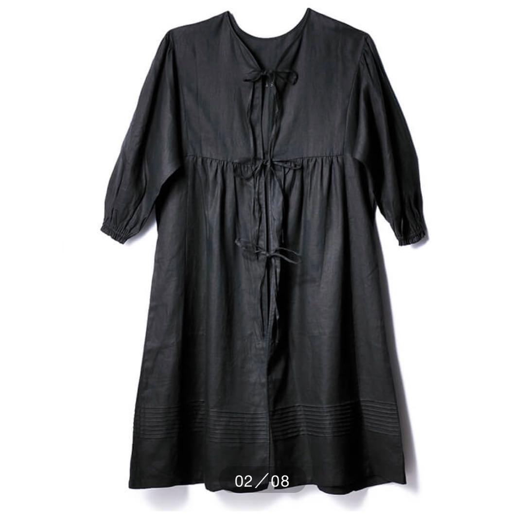 【試着のみ】DEAN＆DELUCA×BEAMS COUTURE　割烹着ドレス　黒