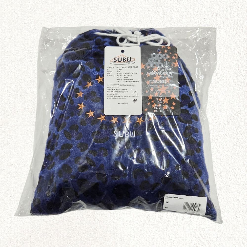 AFB × SUBU LEOPARD STAR MULE ブルー サイズ2
