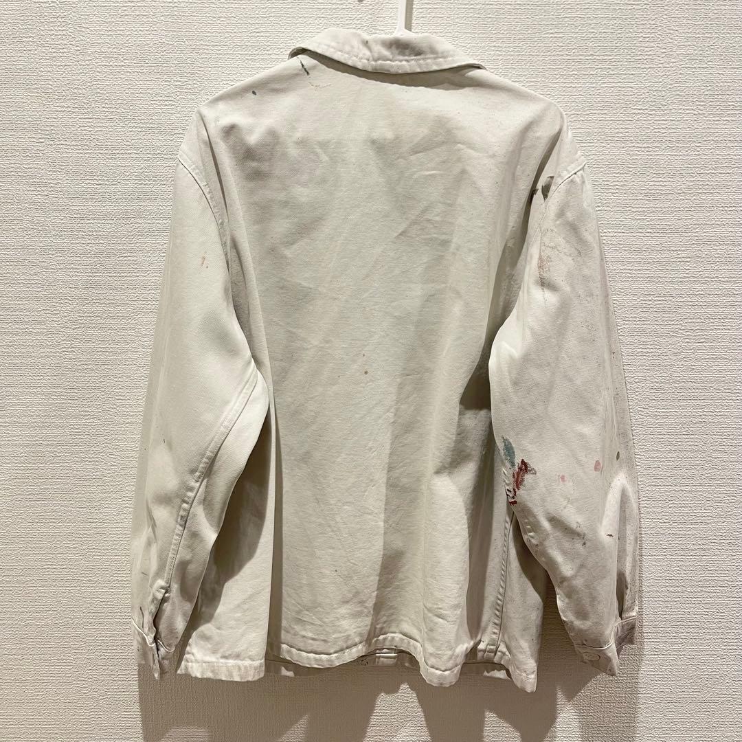 フレンチ カバーオール ワークジャケット ペンキ飛び ヴィンテージ 古着 ユーロ