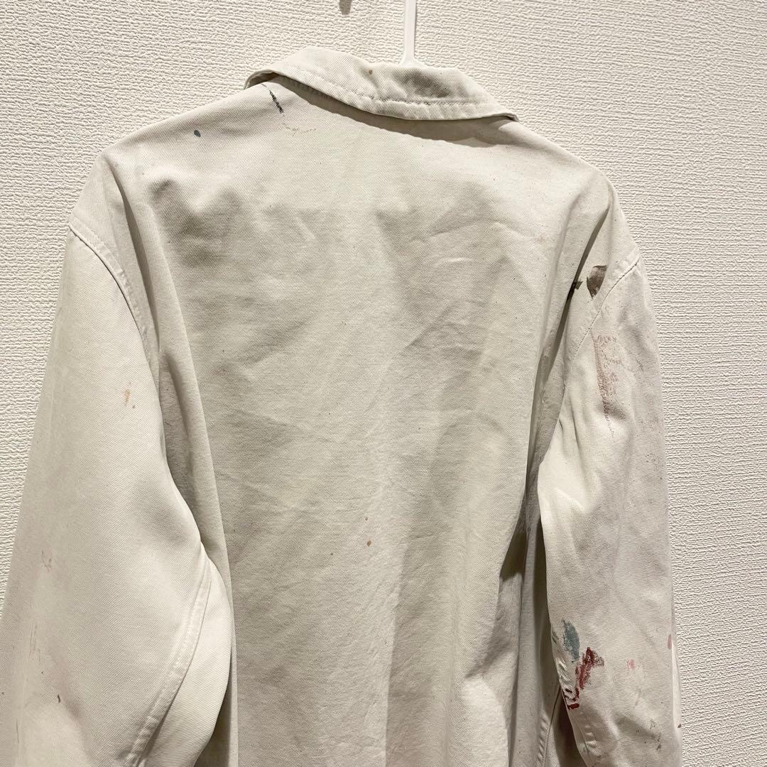 フレンチ カバーオール ワークジャケット ペンキ飛び ヴィンテージ 古着 ユーロ