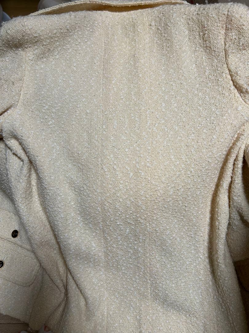 UUページ CHANELツィードテーラードジャケットロゴボタン