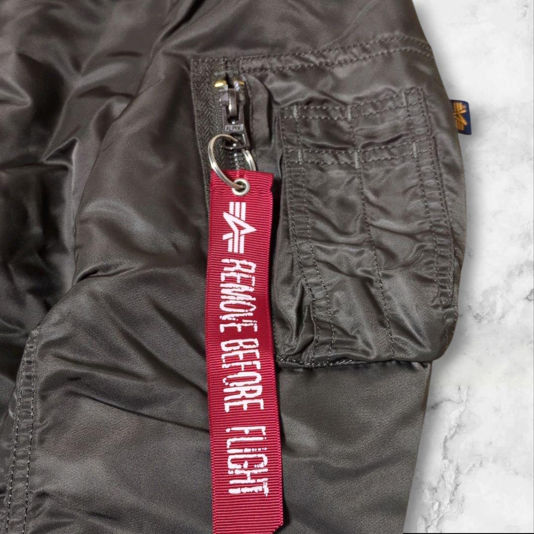 美品✨アルファインダストリーズ MA-1 フライトジャケット カーキ M 短丈