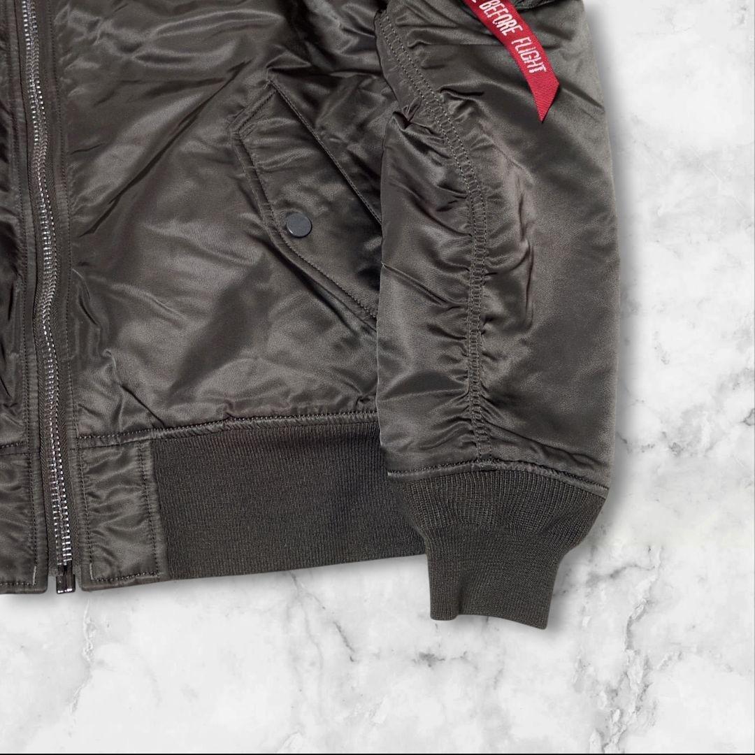 美品✨アルファインダストリーズ MA-1 フライトジャケット カーキ M 短丈