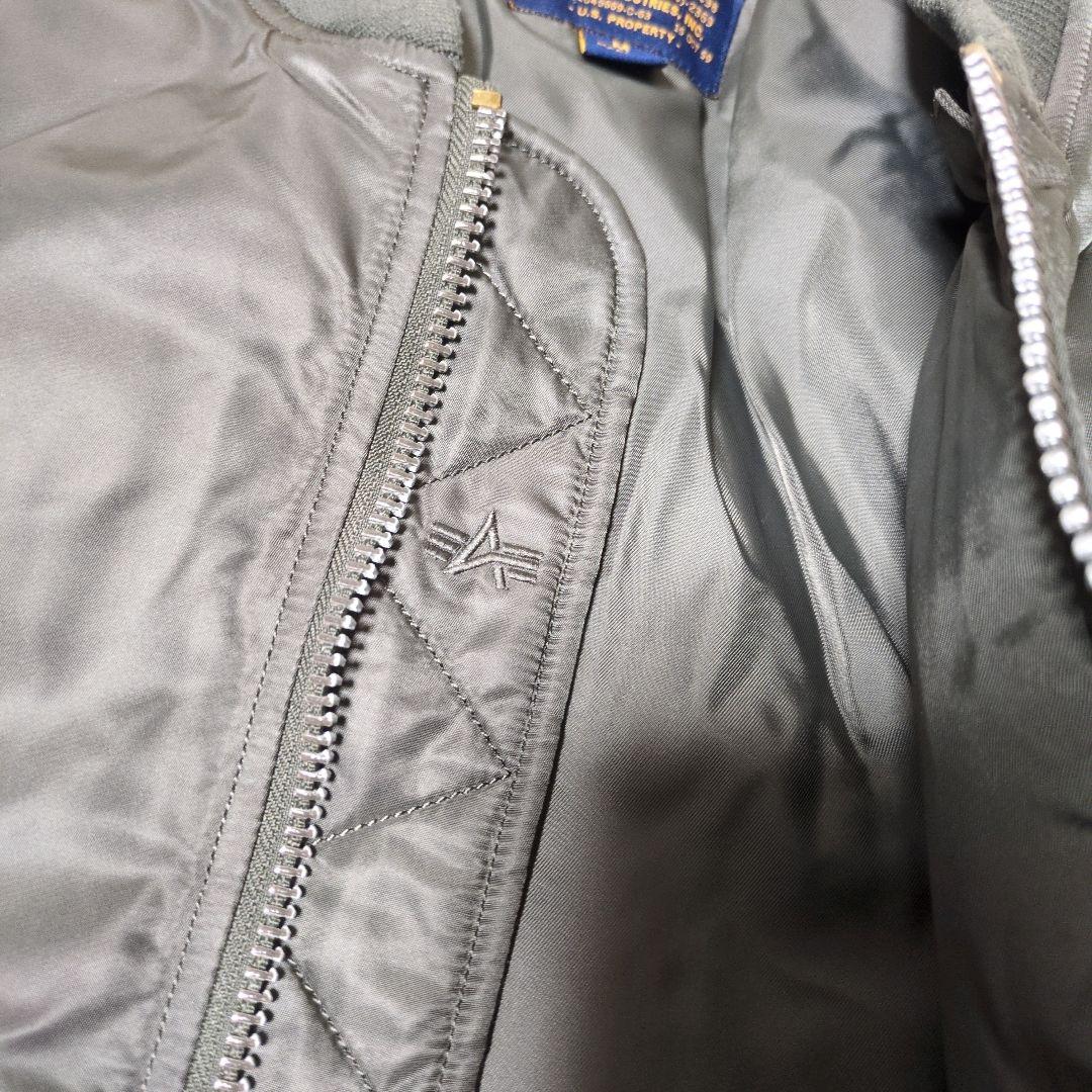 美品✨アルファインダストリーズ MA-1 フライトジャケット カーキ M 短丈