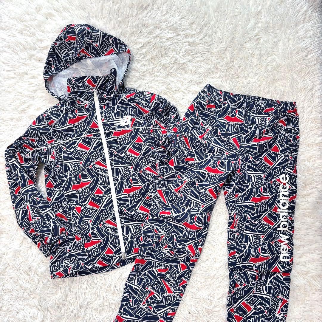 希少 ニューバランスゴルフ セットアップ レインウェア 総柄 ブルゾン