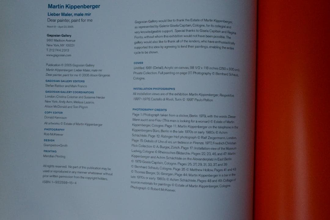 【Martin Kippenberger： Dear Painter ... 】