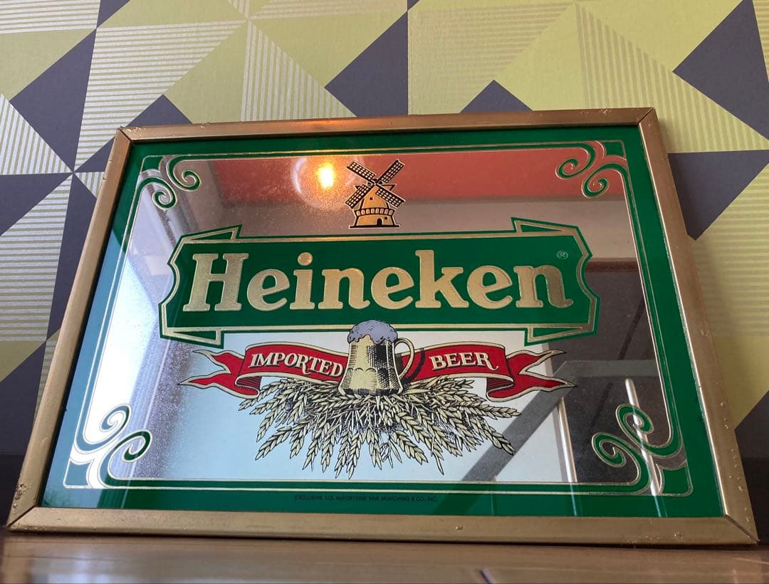 ハイネケン ヴィンテージ パブミラー レトロ アメリカン 雑貨 バー ガレージ