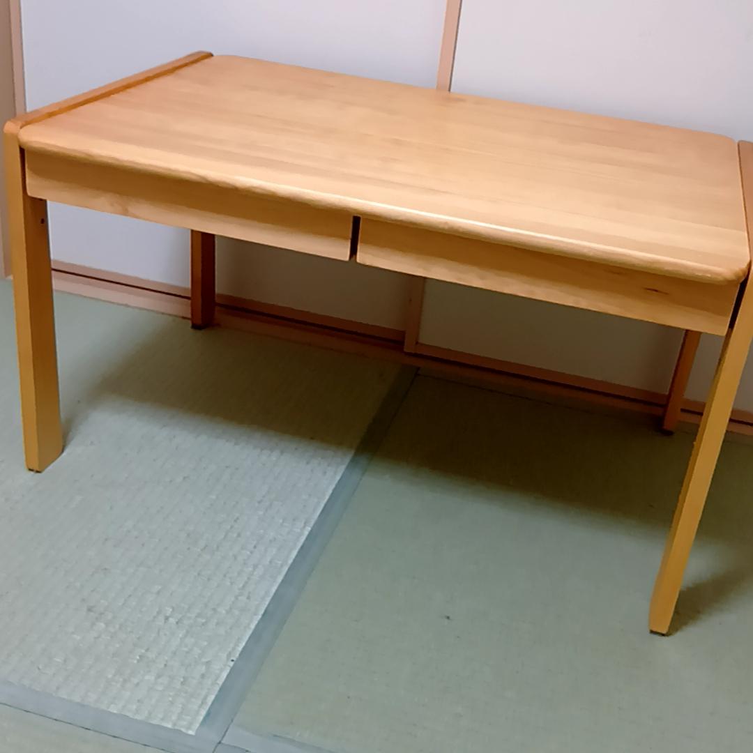 オリーブ　キッズラージデスク　ナチュラル　木製デスク 引き出し付き　ニトリ