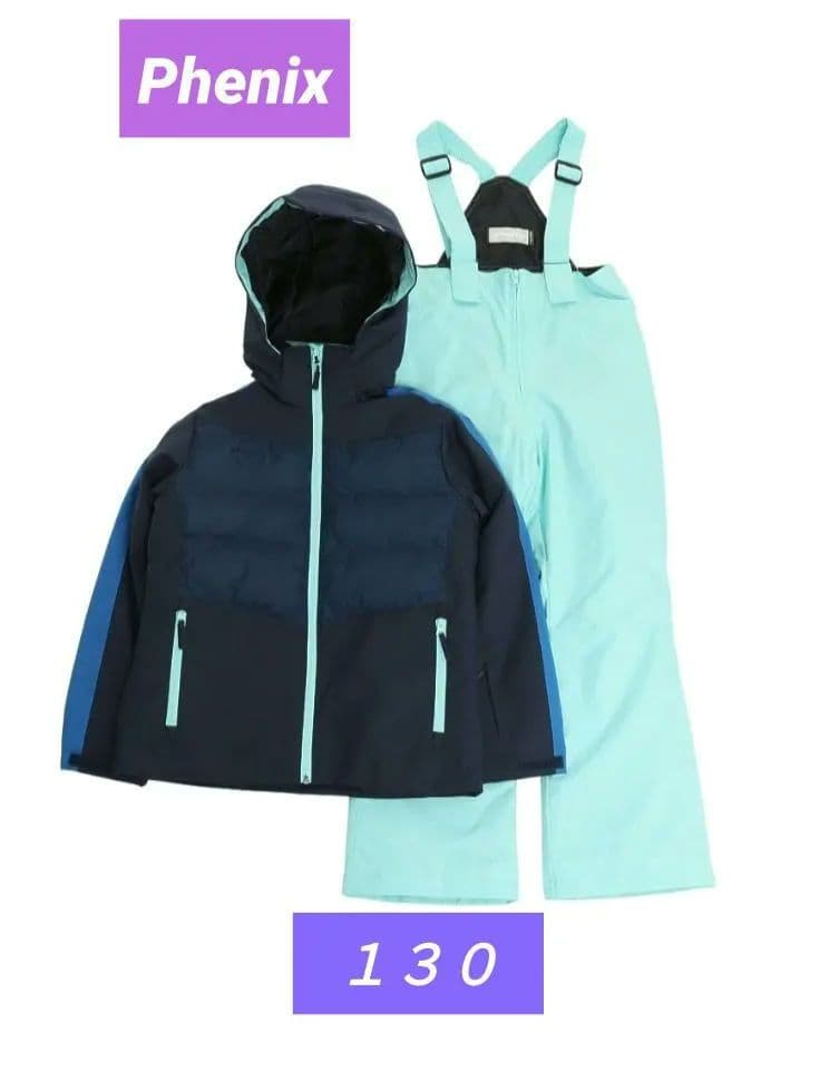 フェニックス スキーウェア 130（115〜135cm調整可）ネイビー ミント