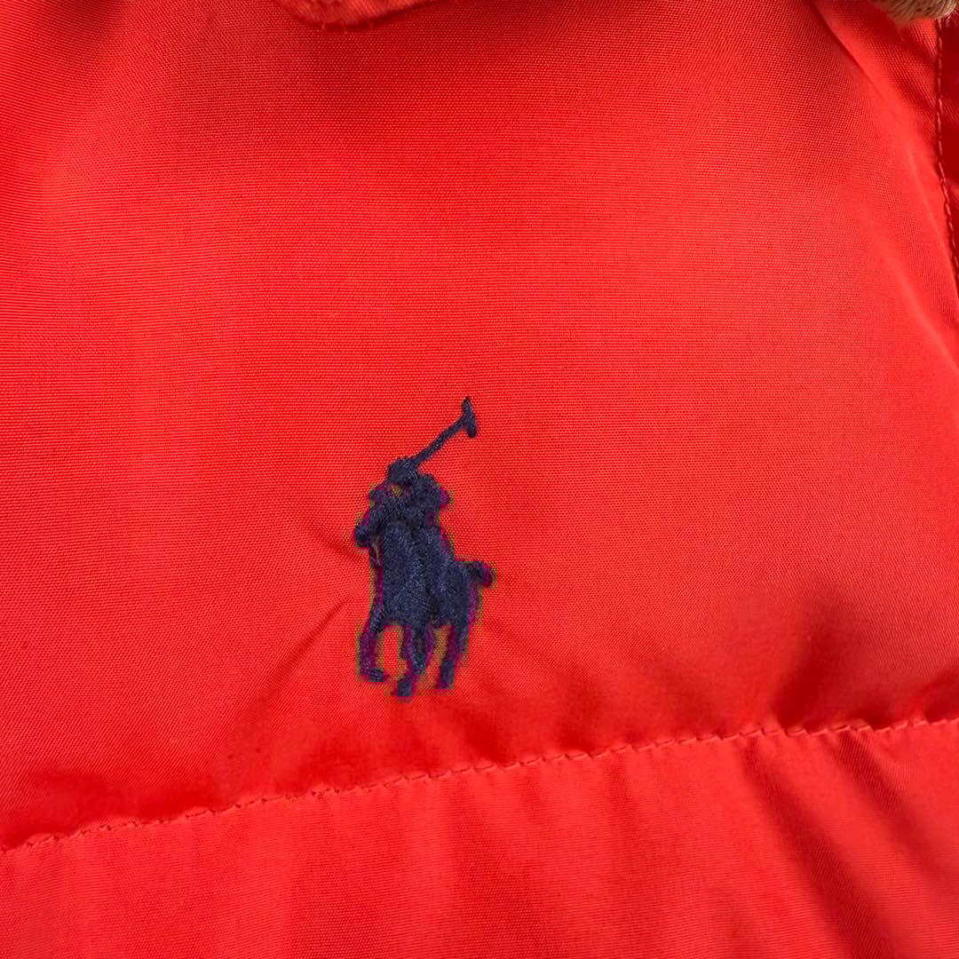 【美品】 POLO RALPH LAUREN 肉厚 2way ダウンベスト 赤