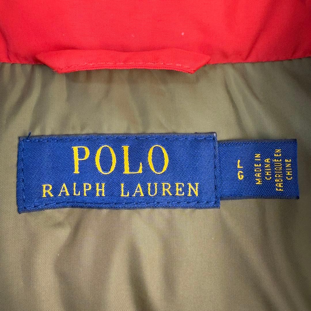 【美品】 POLO RALPH LAUREN 肉厚 2way ダウンベスト 赤