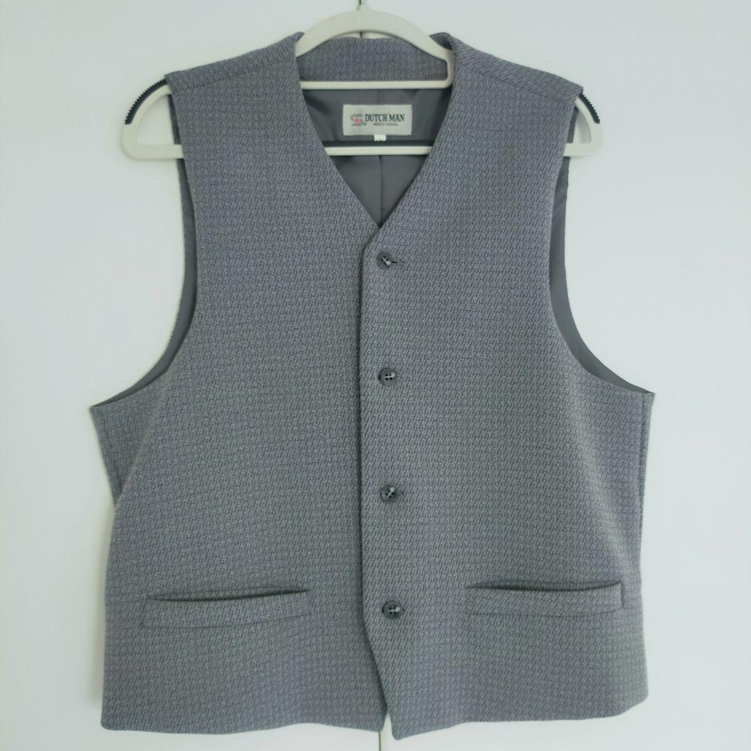 【お値下】vintage　ビンテージ　3ピースマオカラースーツ　Lサイズ　グレー