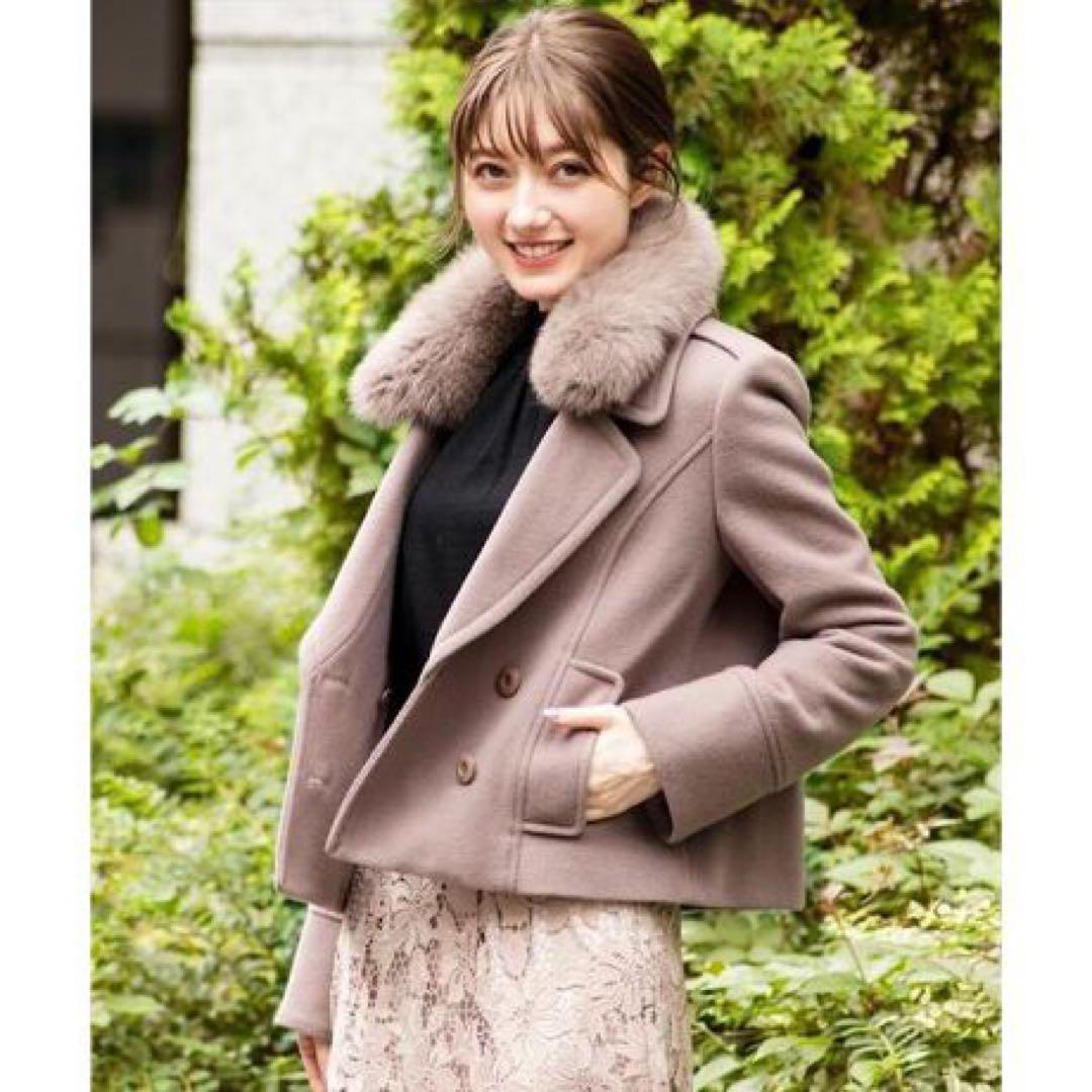 タグ付き新品 swingle foxファー襟付きショートコート M