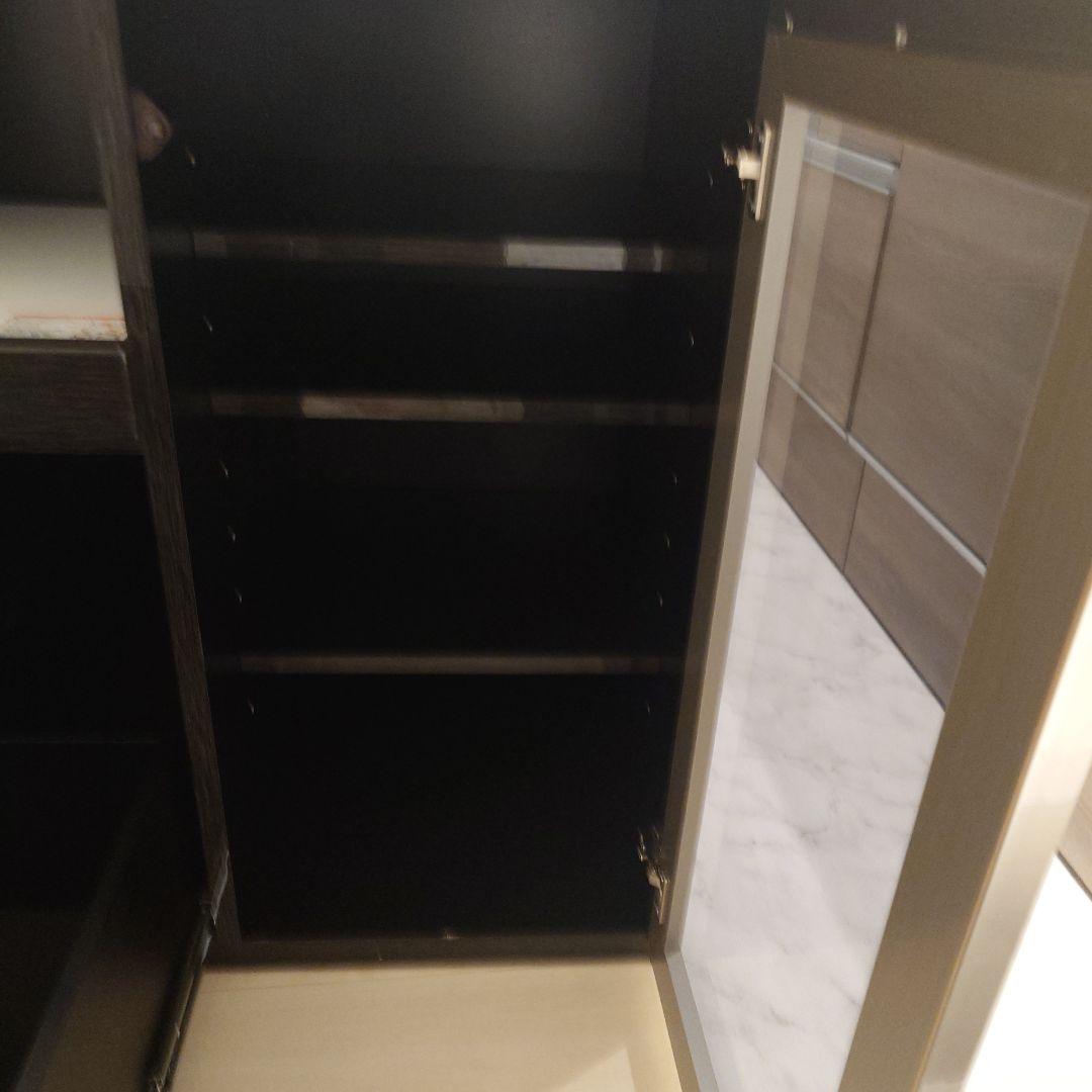 レンジボード　食器棚　カップボード　ブラック