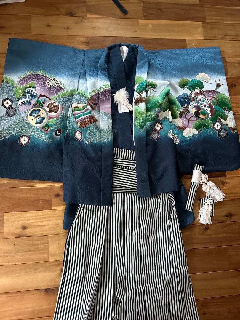 七五三　五歳　羽織、袴、着物、襦袢、小物のセット