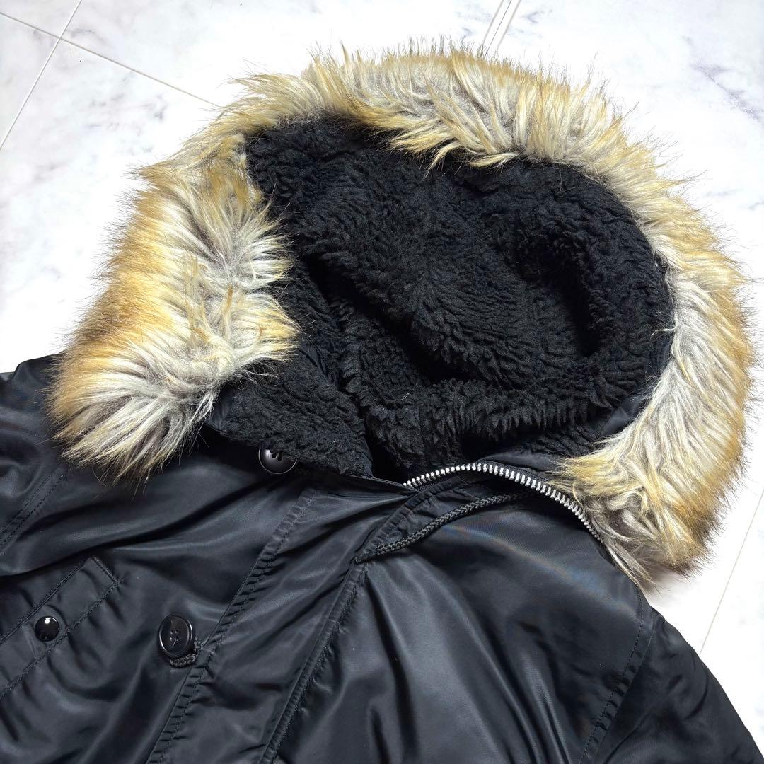 極美品✨アルファインダストリー N-3B フライトジャケット ファー 黒 L