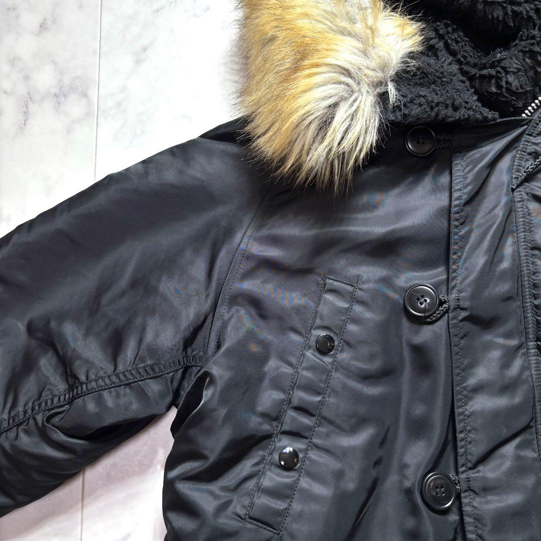 極美品✨アルファインダストリー N-3B フライトジャケット ファー 黒 L