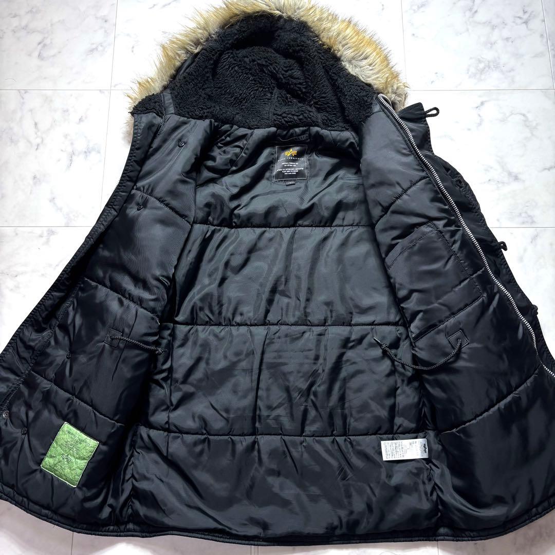 極美品✨アルファインダストリー N-3B フライトジャケット ファー 黒 L