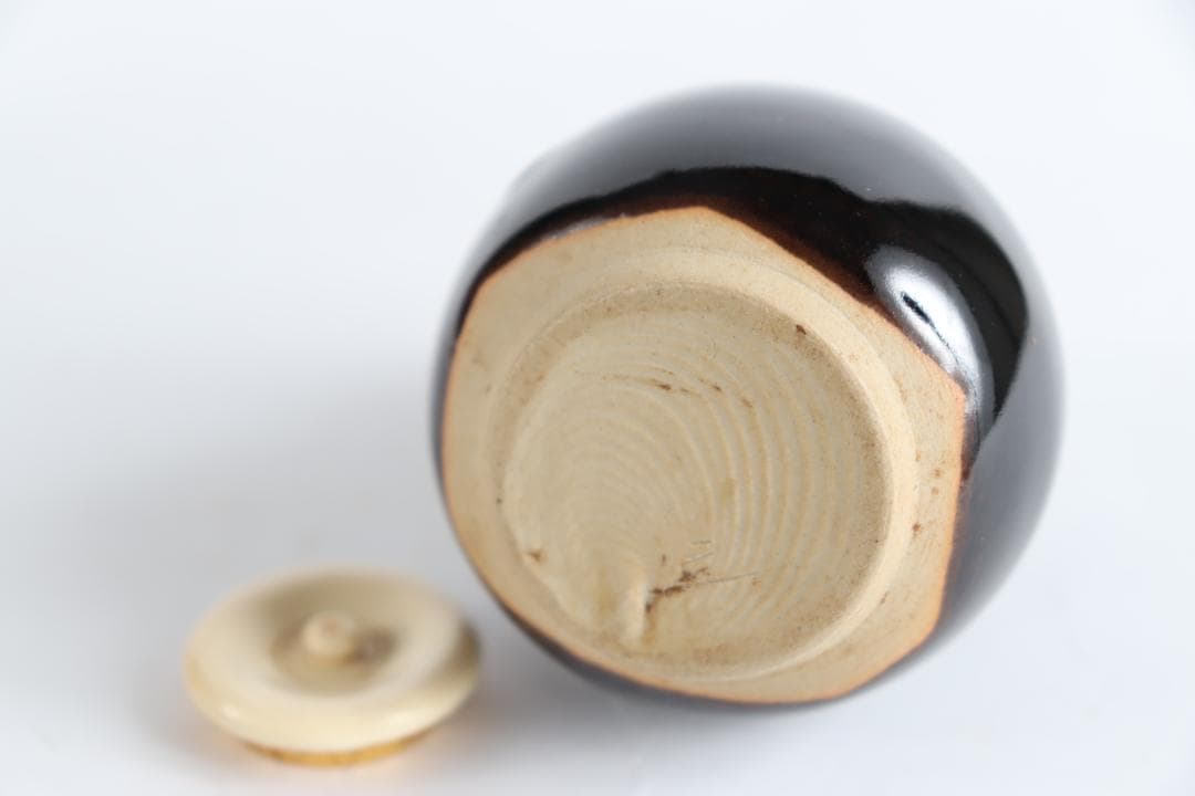 茶道具 瓢形 茶入 桶谷定一 共箱 仕覆