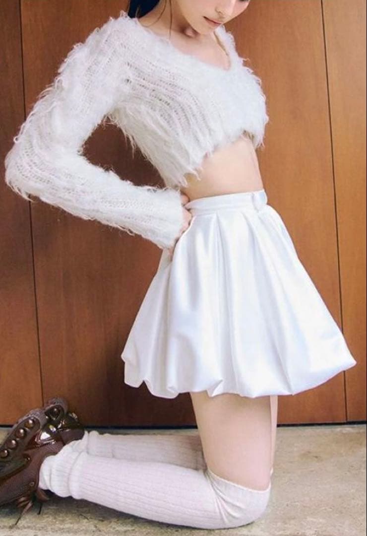 【新品未使用】SNIDEL バルーンミニスカート 1 White