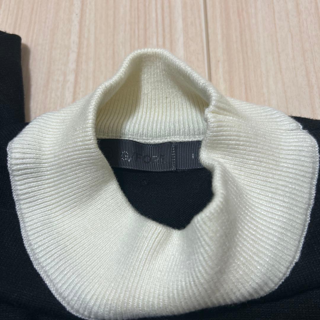 【早い者勝ち】G/FORE モックネック ニット セーター Gロゴワッペン 黒白