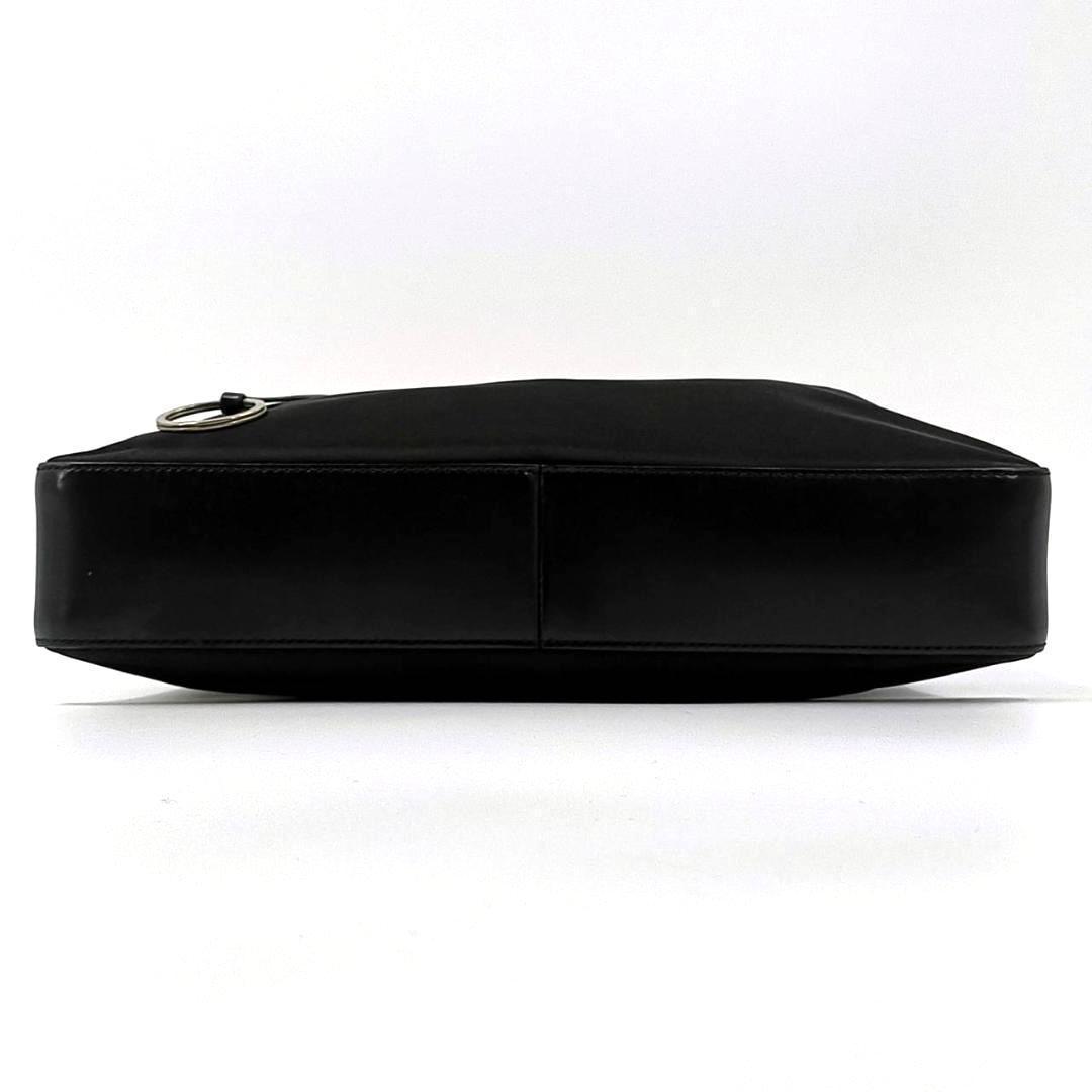 希少✨️プラダ　トートバッグ　三角ロゴ　ナイロン　レザー　金具　黒　白タグ