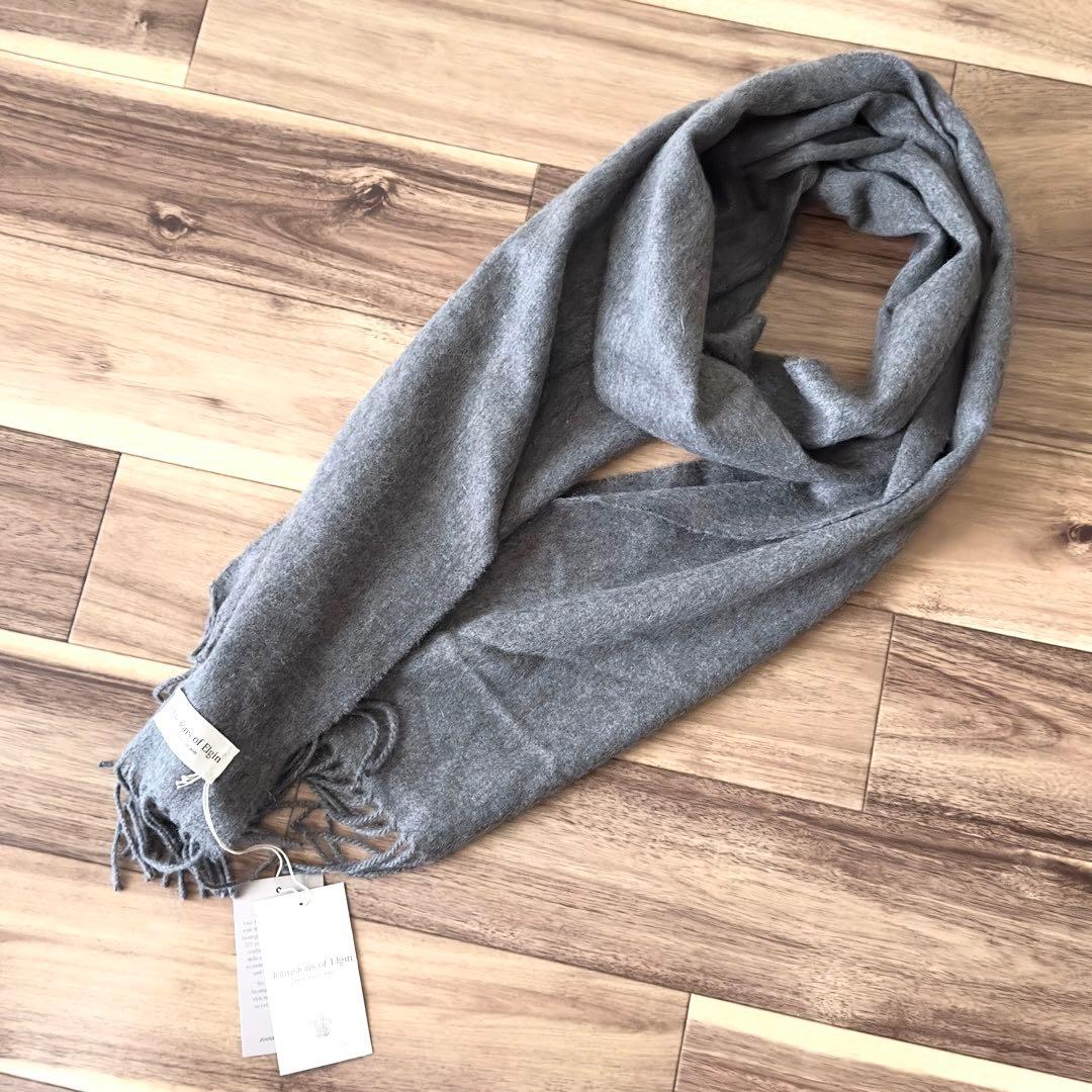 Johnstons of Elgin WA57 カシミヤ 中判 ストール 無地