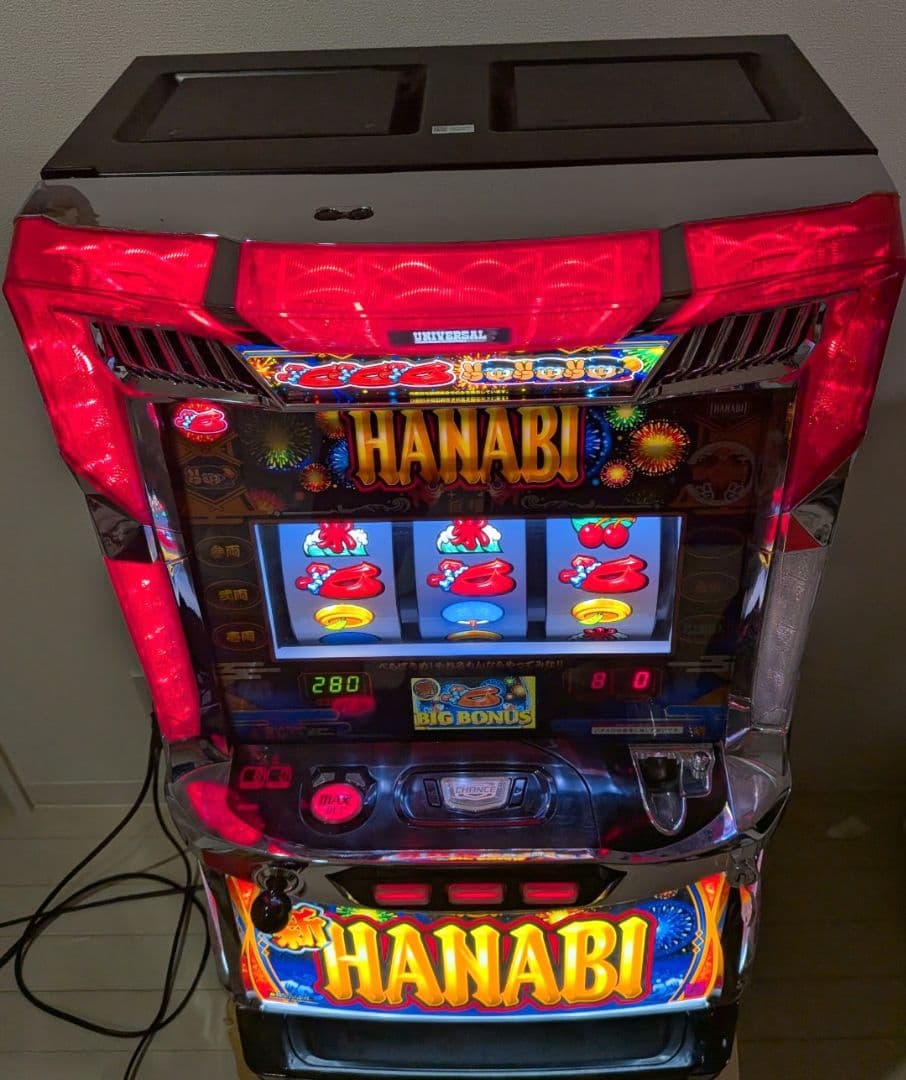 【たのメル便/送料込】パチスロ実機 新ハナビ 不要機付 家庭用電源対応