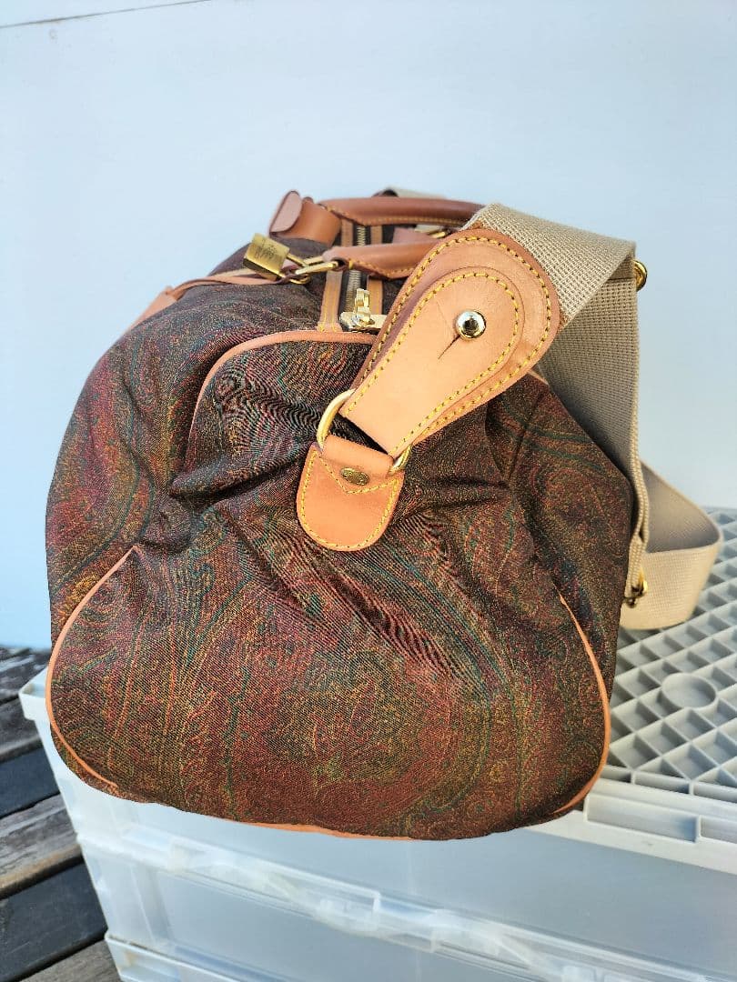ETRO ペイズリー柄 PVCレザー ボストンバッグ　旅行 ヴィンテージ
