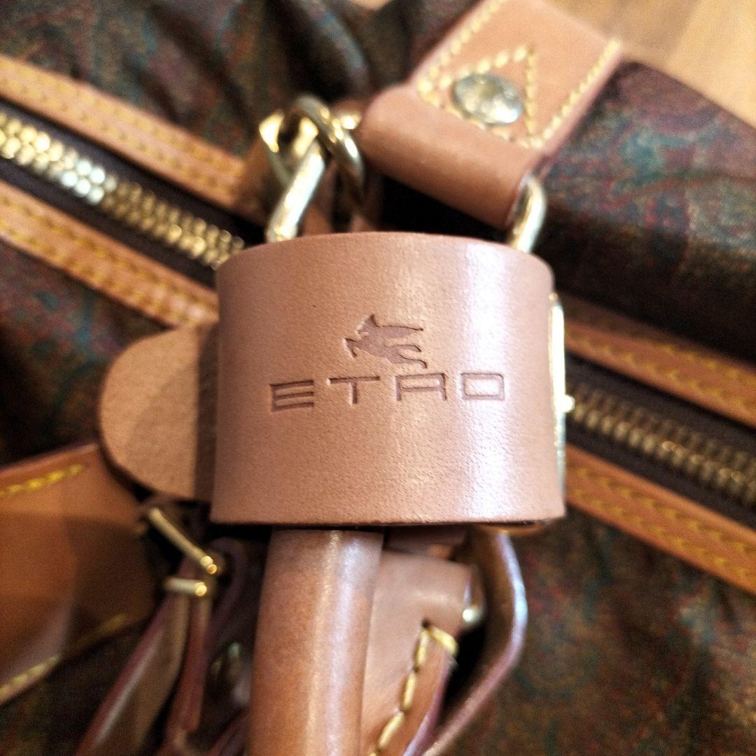 ETRO ペイズリー柄 PVCレザー ボストンバッグ　旅行 ヴィンテージ